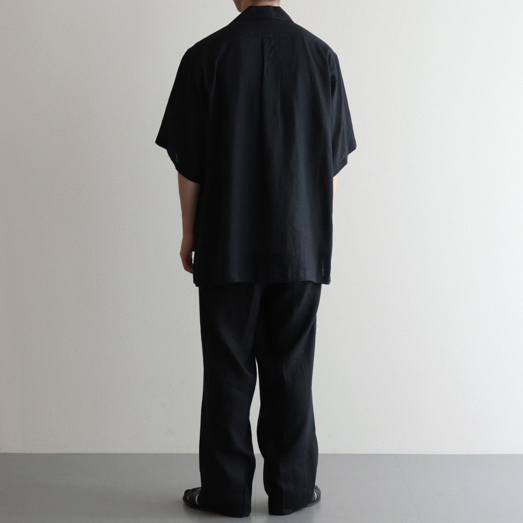 NEW OPEN COLLAR S/S SHIRT #BLACK [A25B05SH01B] - Diffusion 三重県