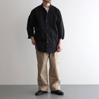 BAND COLLAR DRESS SHIRT #CHARCOAL [PM-LS02]