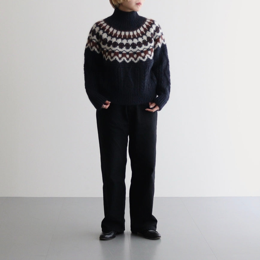 MOHAIR NORDIC TURTLE NECK #NAVY [BN-24FL-055]