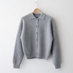 CASHMERE FOX POLO CARDIGAN #GRAY [BN-25FL-044]