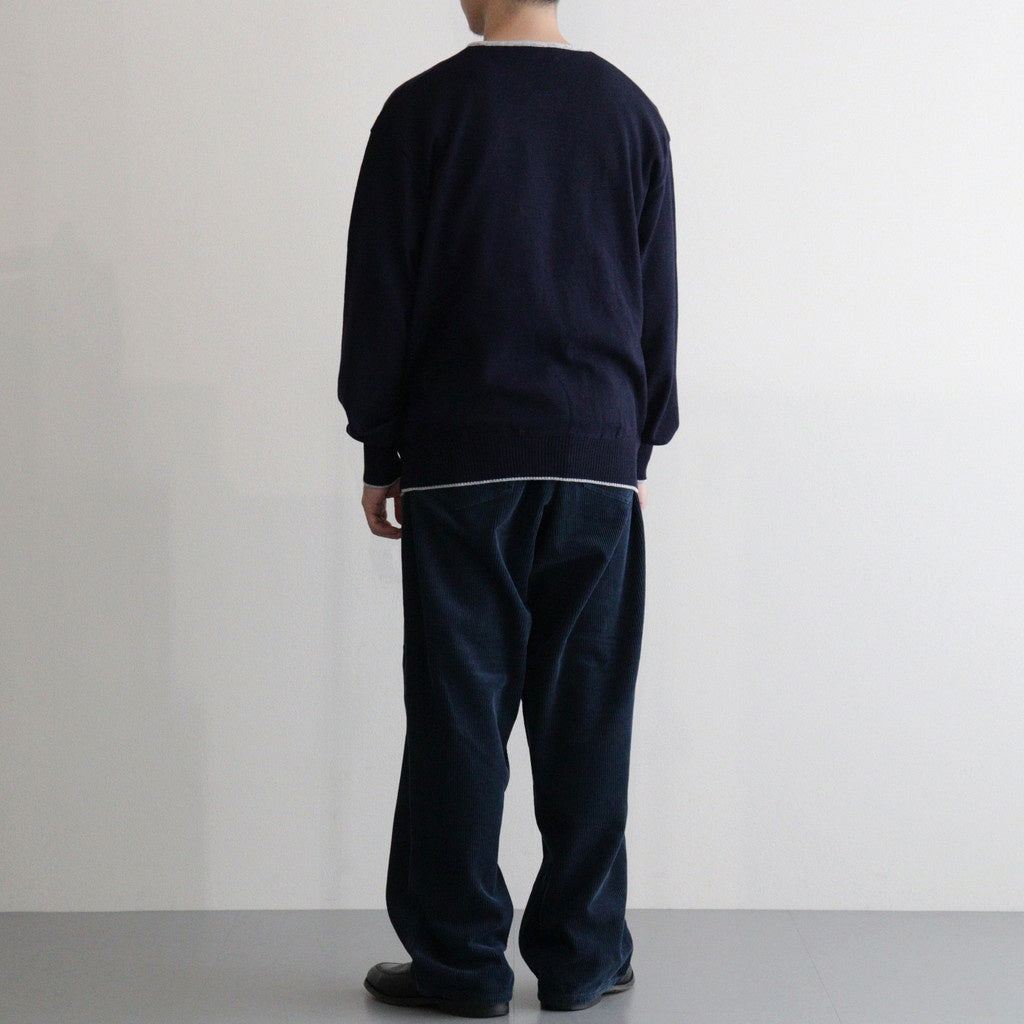 Cashmere Henleyneck - Diffusion Exclusive #Navy×Lt.Gray [NEP-AW2520B]