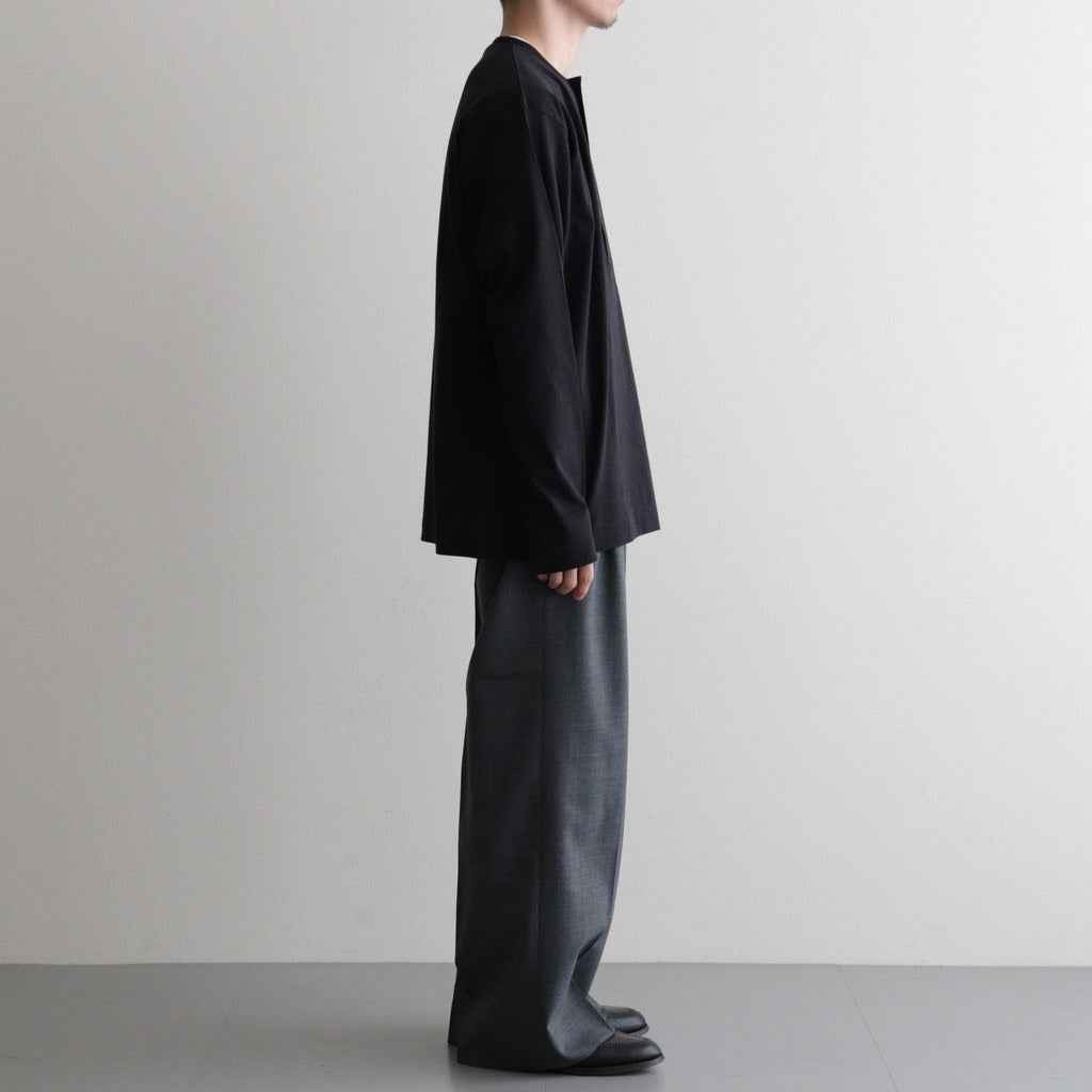 SLUB MIX SLEEPING LONG SLEEVE T-SHIRT #BLACK [BN-26SM-049]