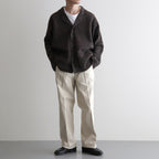 DOUBLE-PLEATED SMARTY TROUSER #BONE [252OJ-PT08]