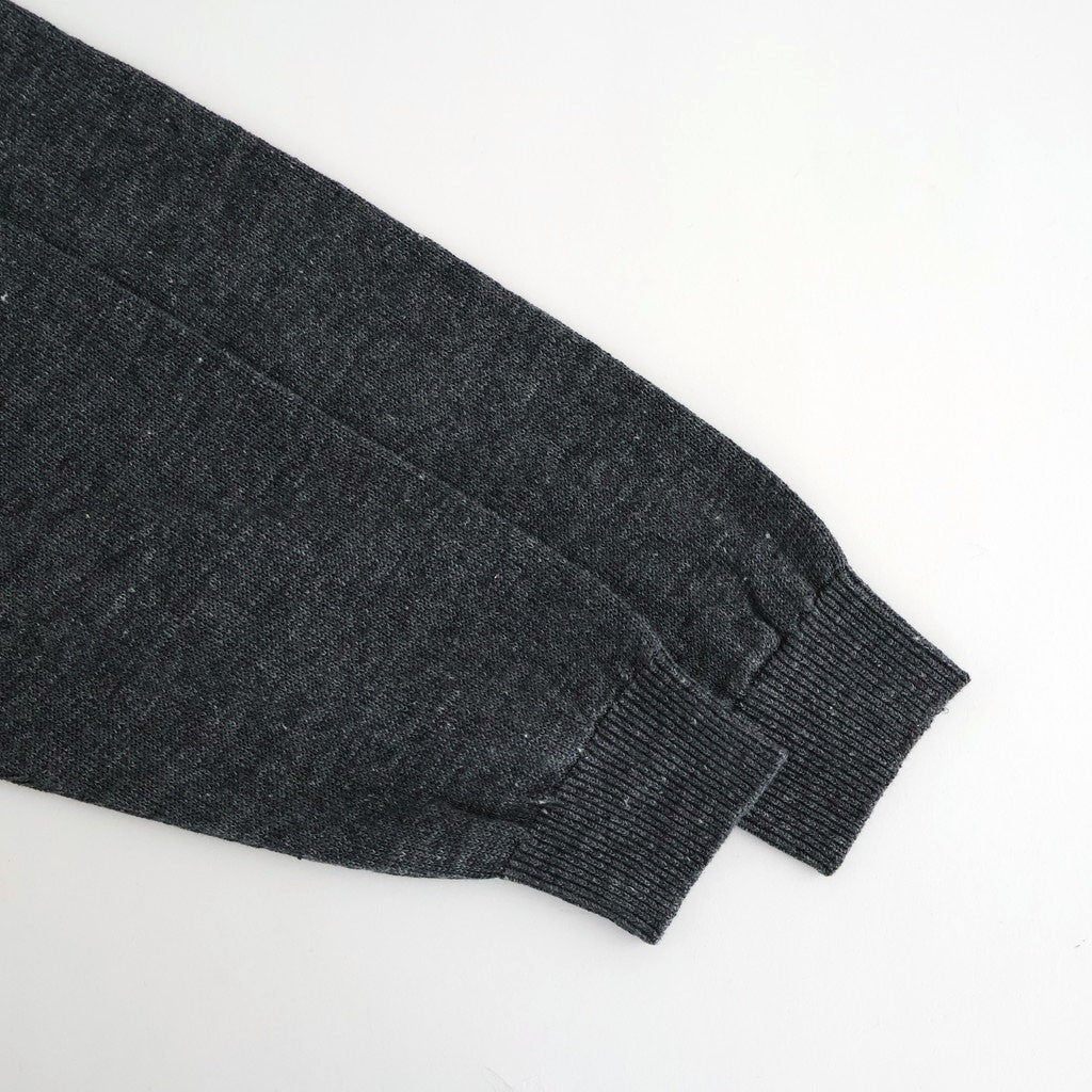 WASHED HIGH COUNT LINEN V NECK CARDIGAN #CHARCOAL [BN-26SM-021]
