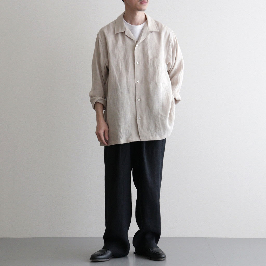 COMFORT FIT OPEN COLLAR SHIRT #TAUPE [A26A22SH02C]