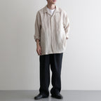COMFORT FIT OPEN COLLAR SHIRT #TAUPE [A26A22SH02C]