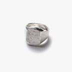 NADALL SQUARE SIGNET RING / HAMMERED #SILVER/WHITE FINISH [OJ-AC01]