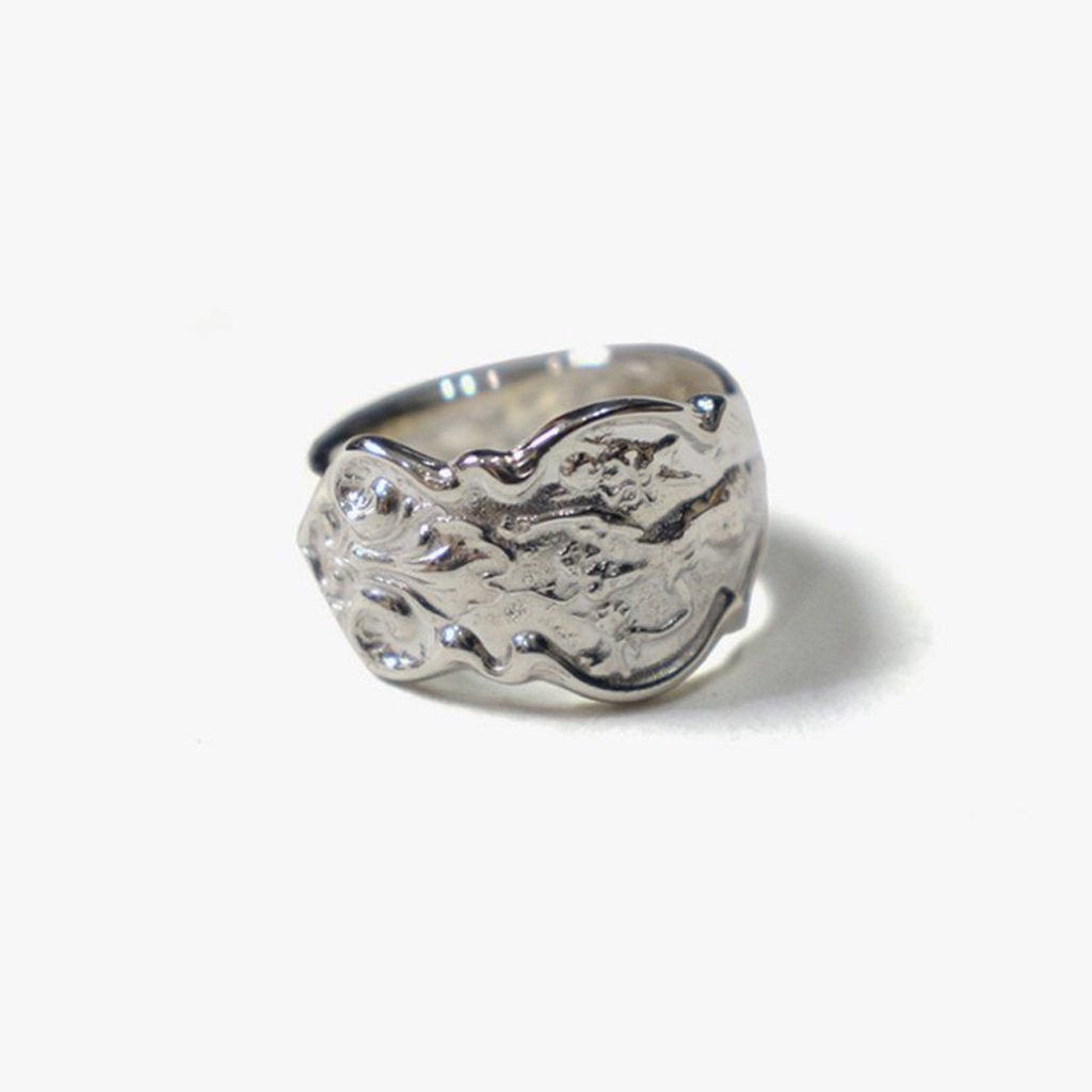 IRIAN / SPOON RING #SILVER/WHITE FINISH [OJ-AC17]