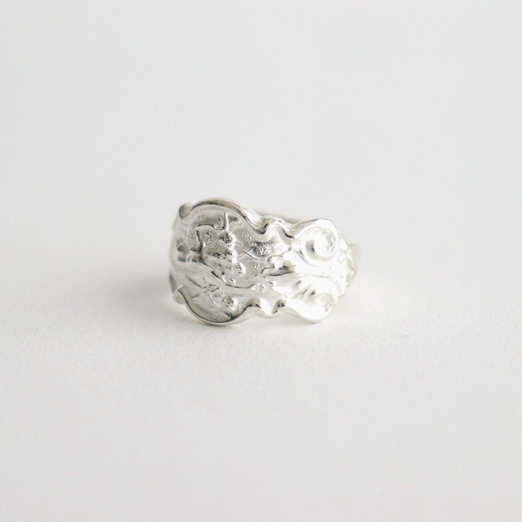 IRIAN / SPOON RING #SILVER/WHITE FINISH [OJ-AC17]