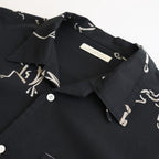 ORIGINAL PRINTED OPEN COLLAR SHIRTS (Animal Drawing) Short-sleeve #ONYX [251OJ-SH22]