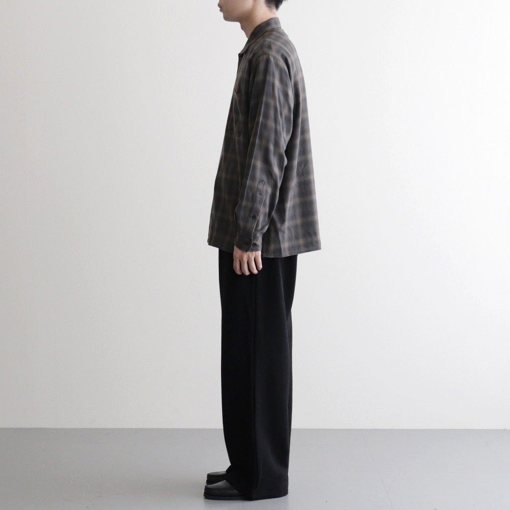 DOUBLE POCKET OPEN COLLAR L/S SHIRT #GRAY CHECK [M25C22SH02C]