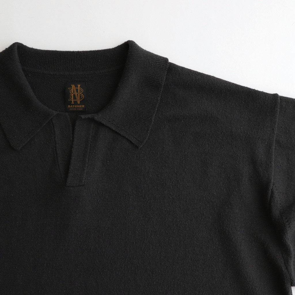 SILK POLO SKIPPER #CHARCOAL [BN-25SM-037]