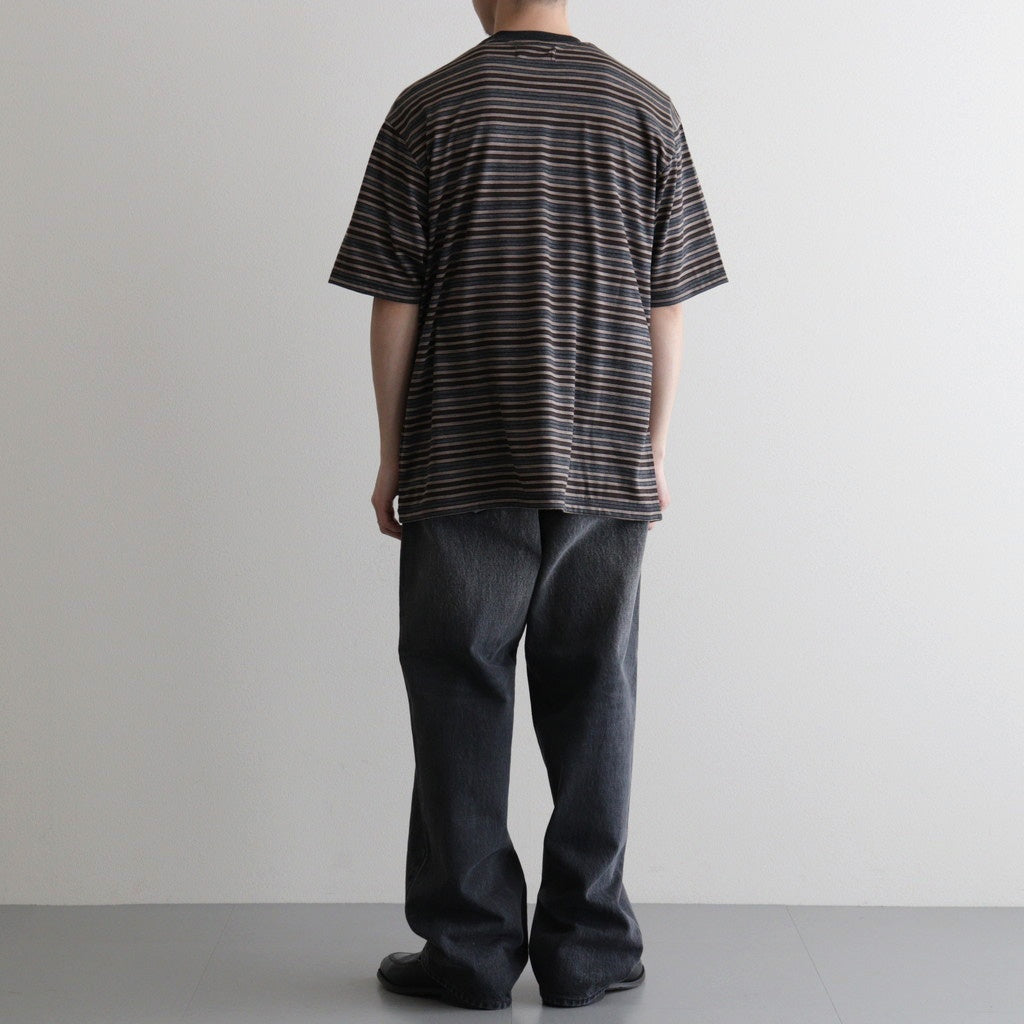 CREW NECK TEE #BEIGE BORDER [M26A12CS02B]