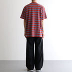 BORDER SHORT SLEEVE TOP #N.REDxSAX [PMAT-CS02]