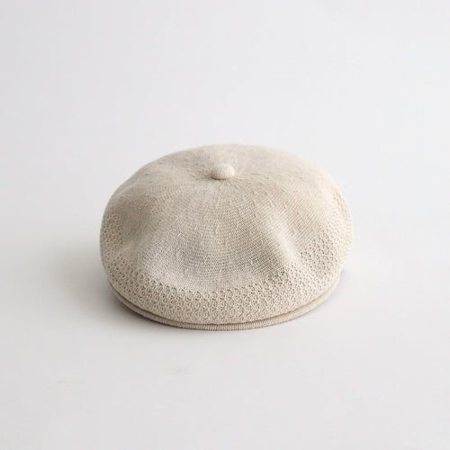 COTTON LINEN HUNTHING CAP - GENTLEMAN #IVORY [V01015]
