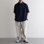 Moss Stitch Field Big Polo #Navy [N25SH091]