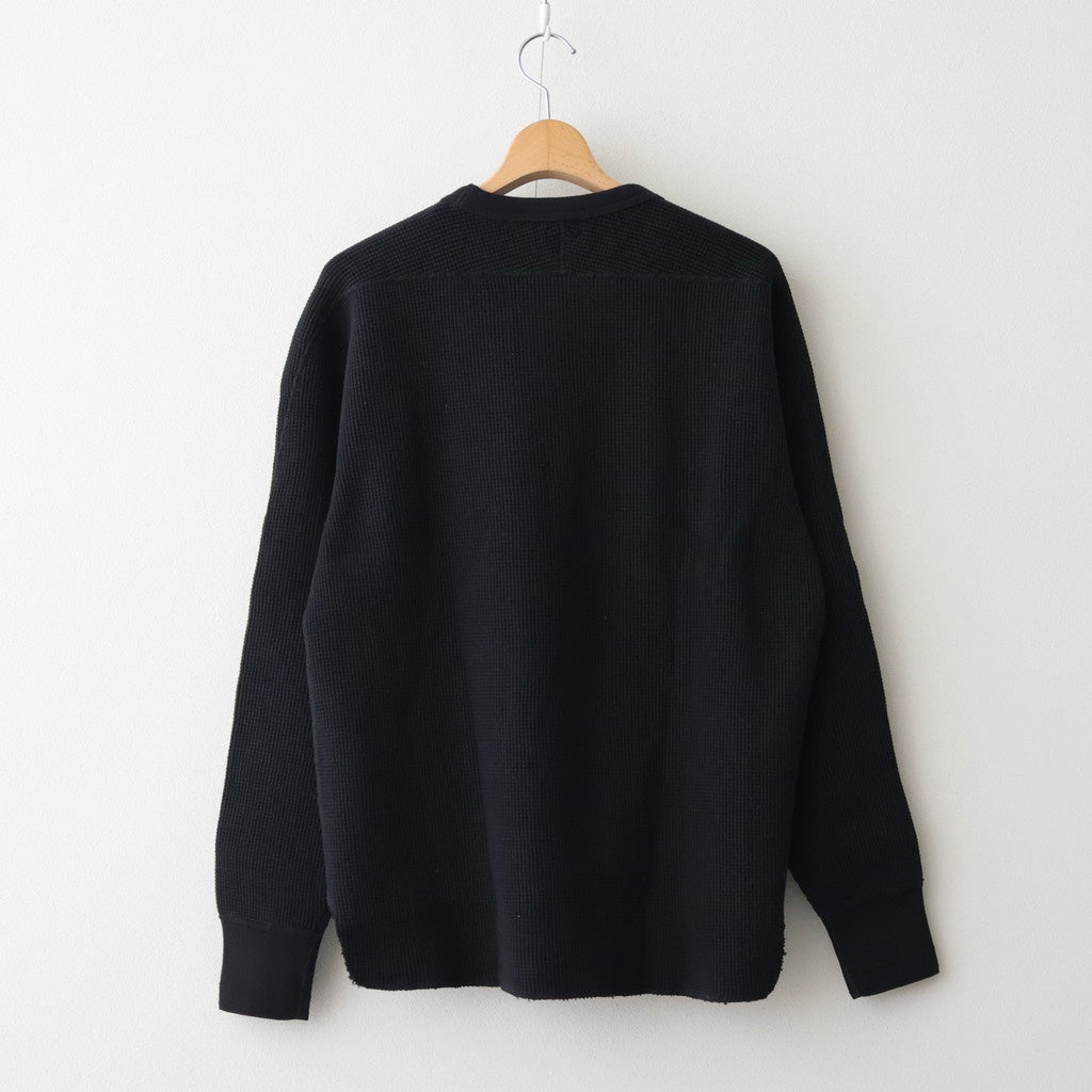 HEAVY WAFFLE TOP #INK BLACK [PMAU-CL01]
