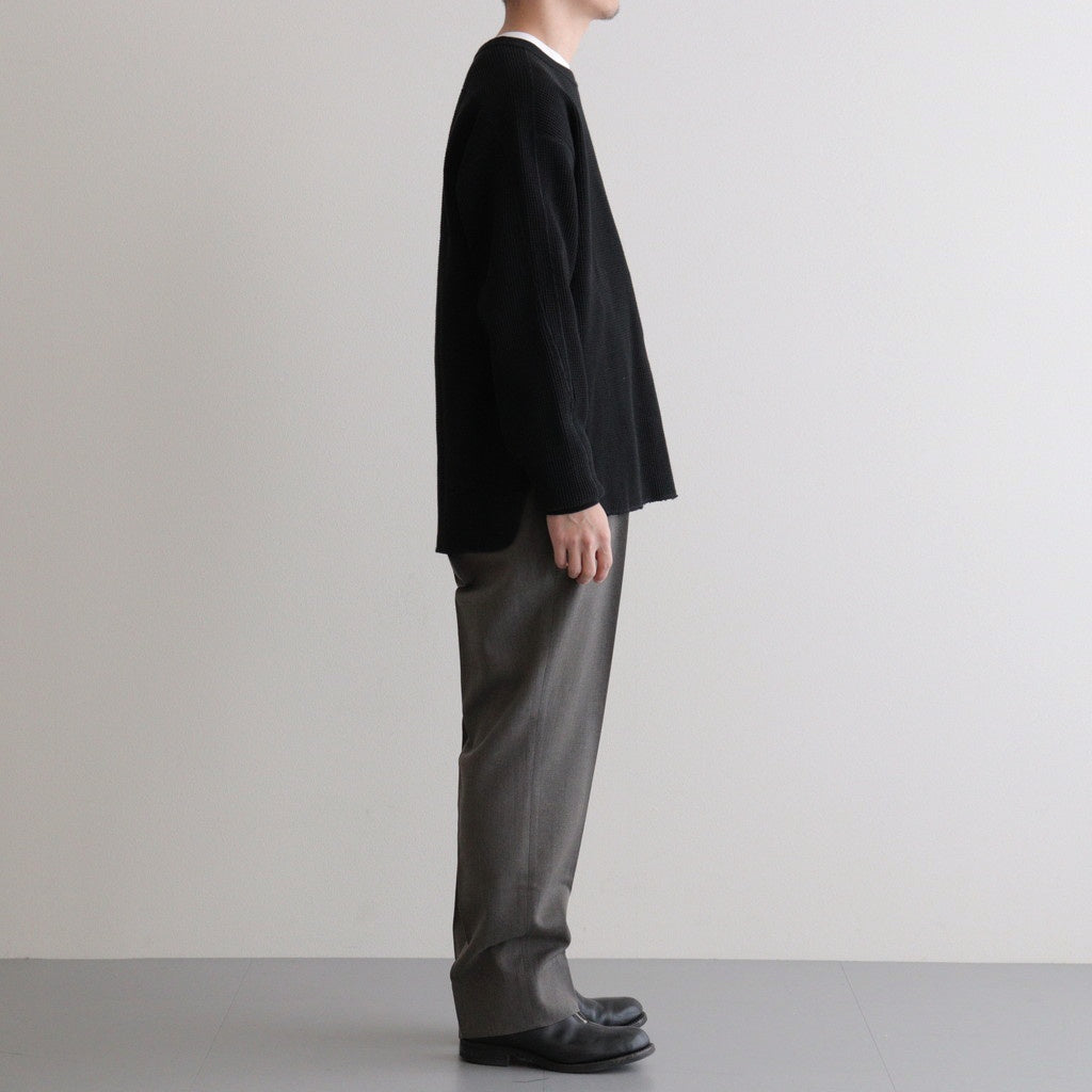 HEAVY WAFFLE TOP #INK BLACK [PMAU-CL01]