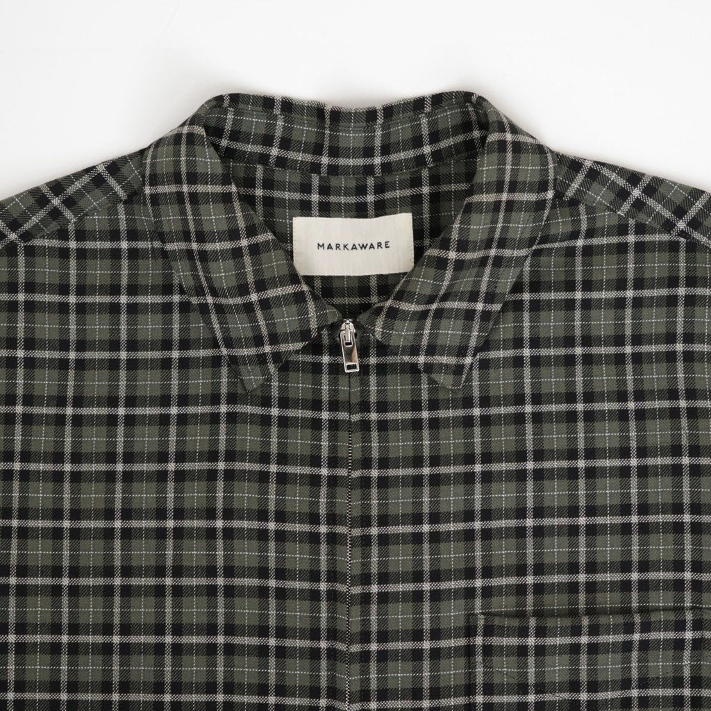 ZIP SHIRT #MOSS GRAY CHECK [A26C17SH03C]