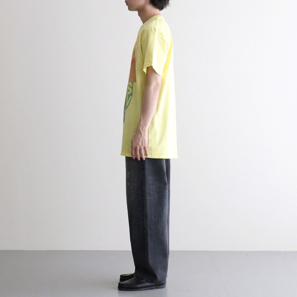 INKJET PRINT SHORT SLEEVE T-SHIRT #YELLOW [DNS25T05]