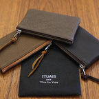 qualquer coisa pouch mini - taurillon #brown×dark brown