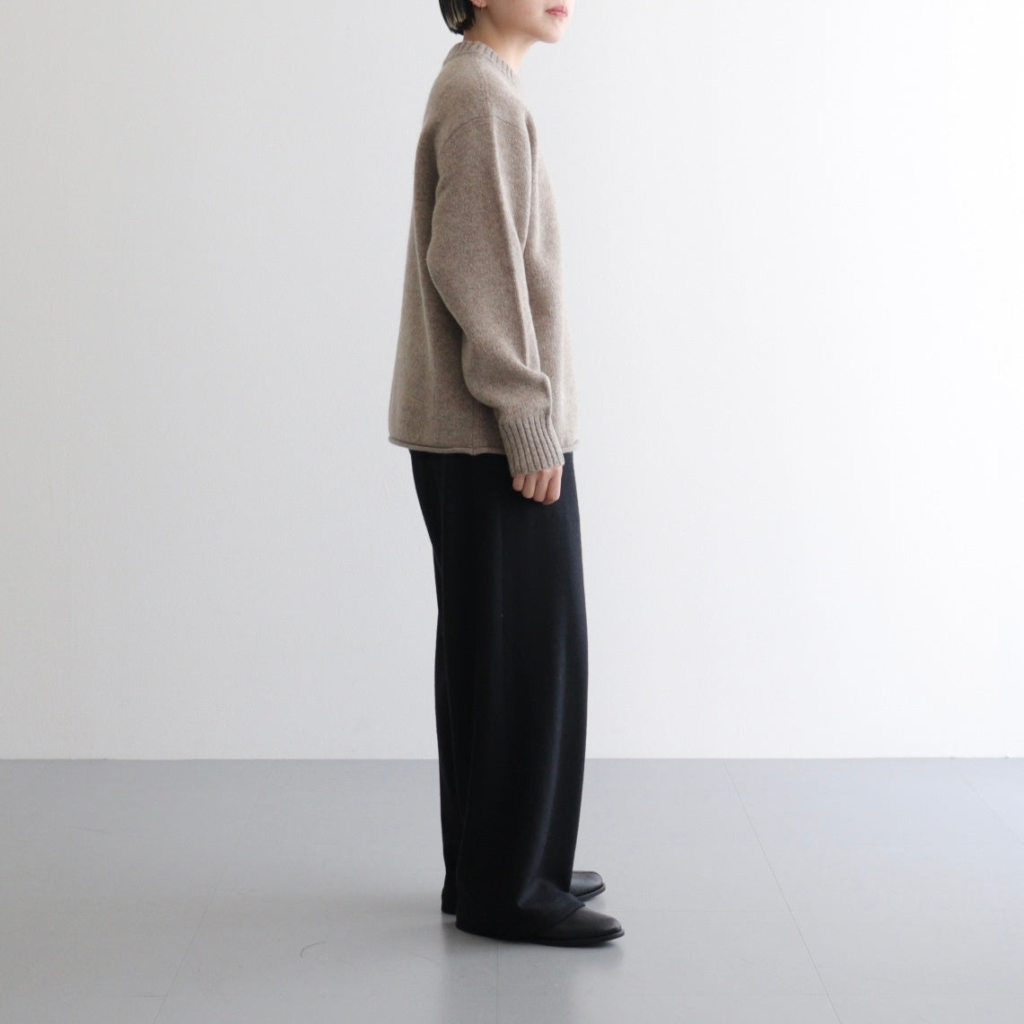 Yak felted sweat shirt #BEIGE×BEIGE [NEP-AW2301]