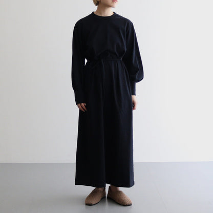 Co/Silk Nep Volume Sleeve Dress #BlackNavy [BHSW24F11]