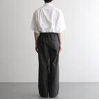 TRIPLE PLEATED EASY TROUSERS #DARK OLIVE [A25A05PT03C]