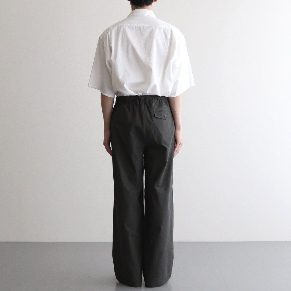 TRIPLE PLEATED EASY TROUSERS #DARK OLIVE [A25A05PT03C]