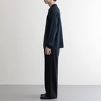 SOLID WOOL RIB POLO ZIP UP CARDIGAN #DARK GREEN×NAVY [BN-25FM-044]