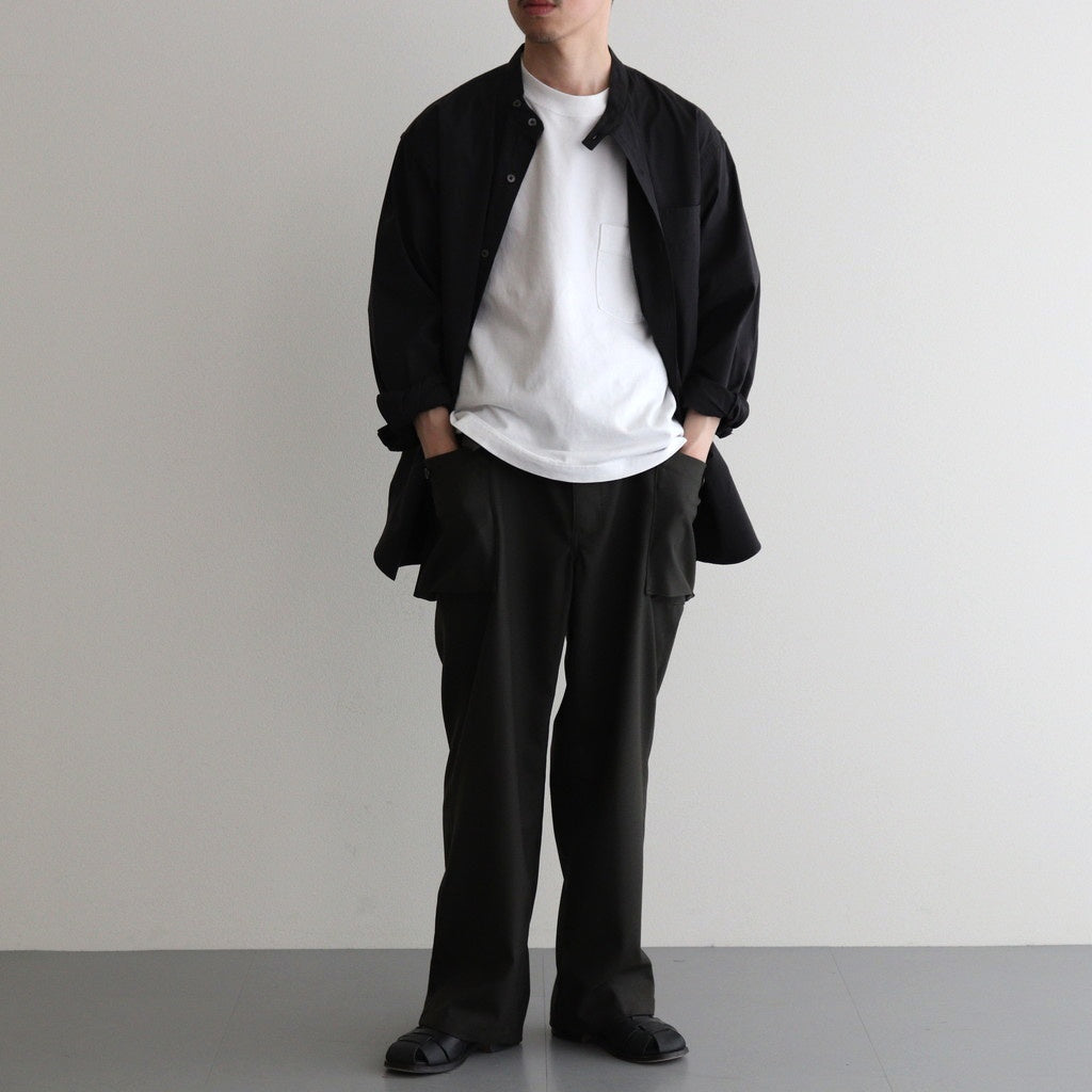 HOPSACK WIDE POCKET TROUSERS #FOREST [PMAT-PT06]