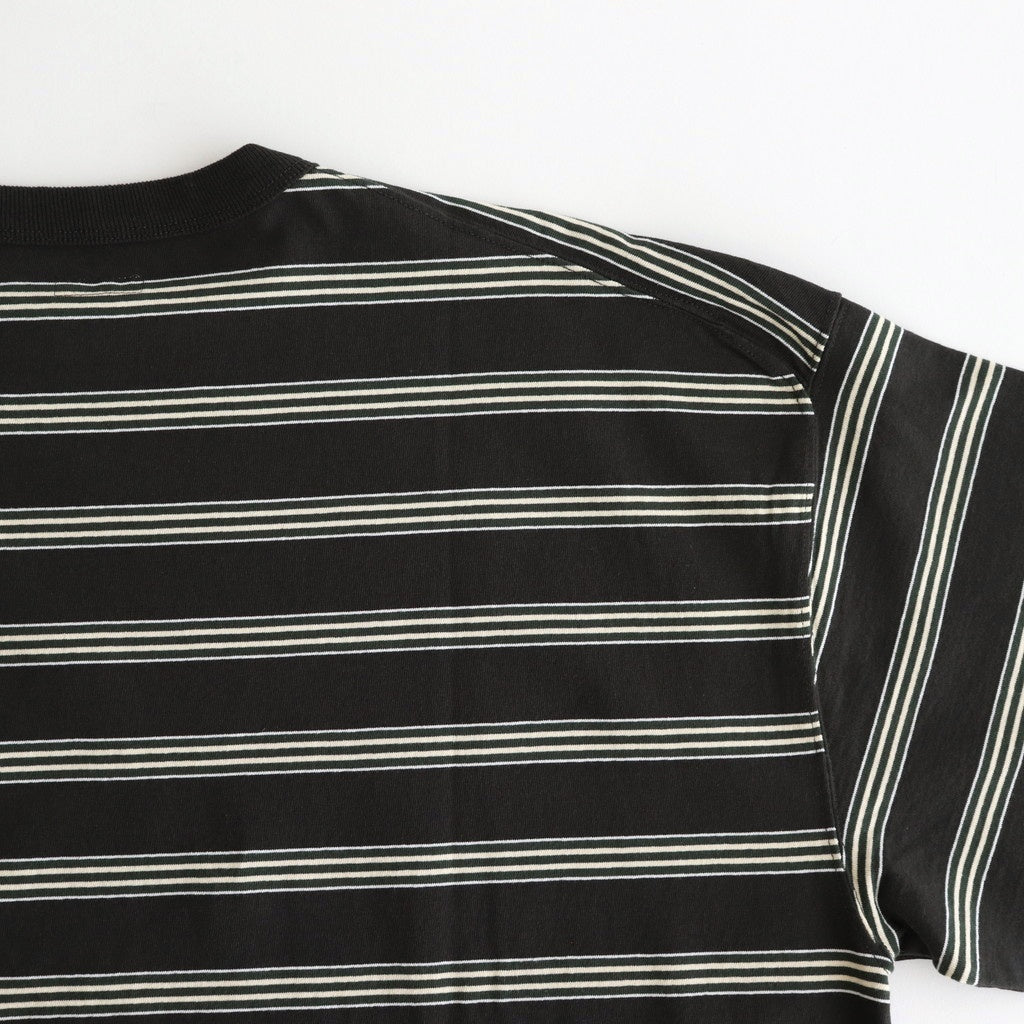 BORDER LONG SLEEVE TOP #GRAPHITExYELLOW [PMAT-CL02]