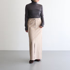 Cotton Serge Belted Skirt #LightBeige [BHSW25F7]
