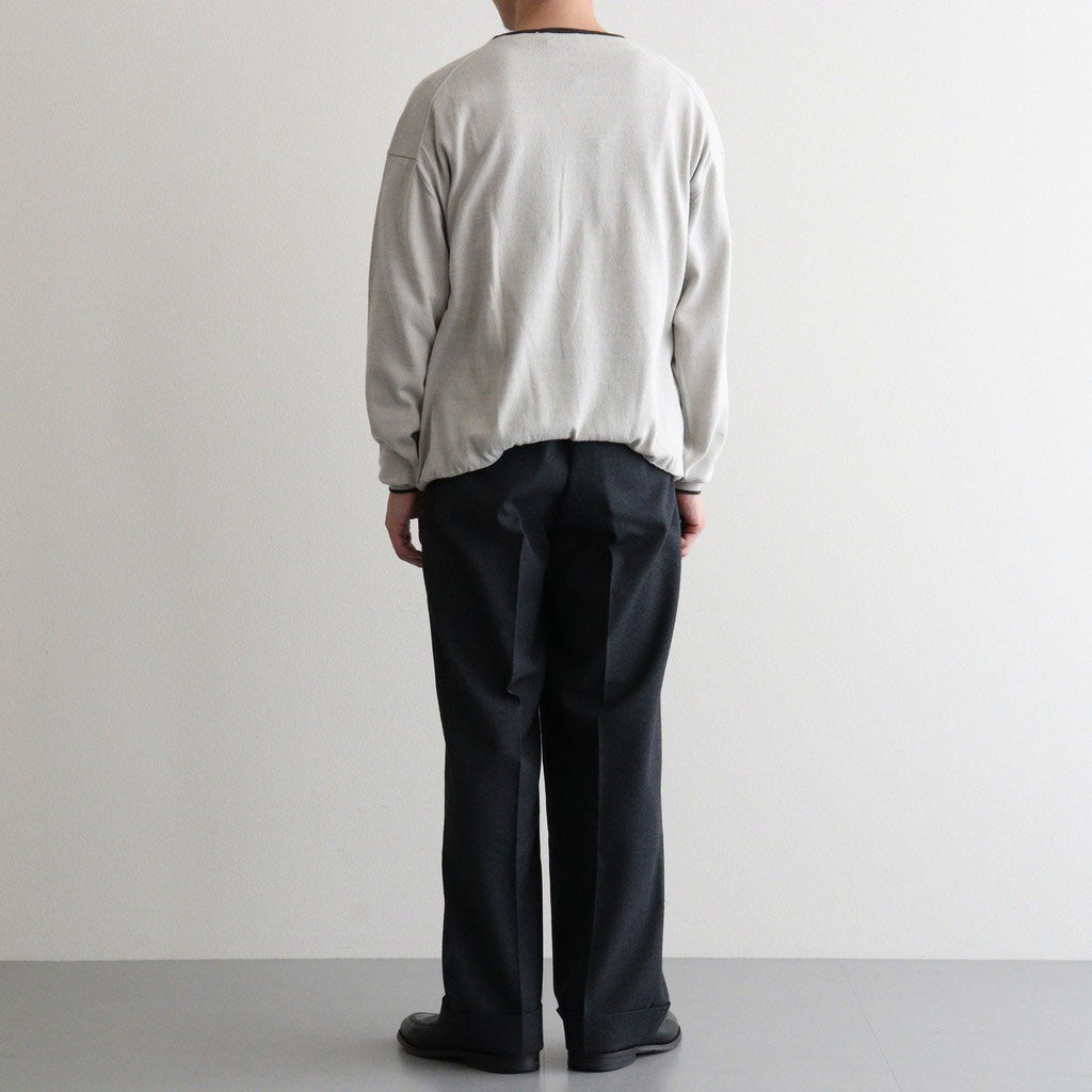 DOUBLE PLEATED SEMI EASY TROUSERS #CHARCOAL [A26C07PT02C]