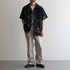 ORIGINAL PRINTED OPEN COLLAR SHIRTS (Animal Drawing) Short-sleeve #ONYX [251OJ-SH22]