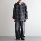 BRUSHED RAYON CHECK OPEN/C SH #021 GREY CHECK [17052 50062]