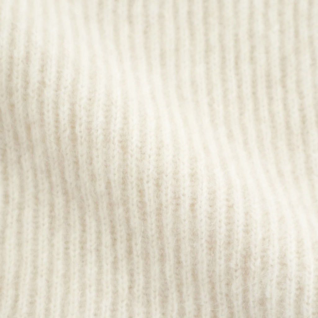 CASHMERE FOX FINGERHOLE BOAT NECK #IVORY [BN-25FL-041]