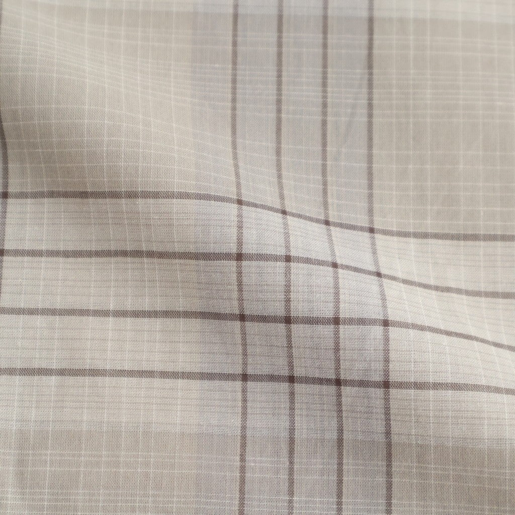 OPEN COLLAR S/S SHIRT #SAGE CHECK [M26A18SH02B]