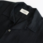 NEW OPEN COLLAR S/S SHIRT #BLACK [A25B05SH01B]