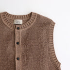 Cotton Snarl Yarn Knit Vest #BROWN [NEP-SS2533W]