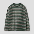BORDER LS TOP #GREEN×NAVY [PMAR-CL02]