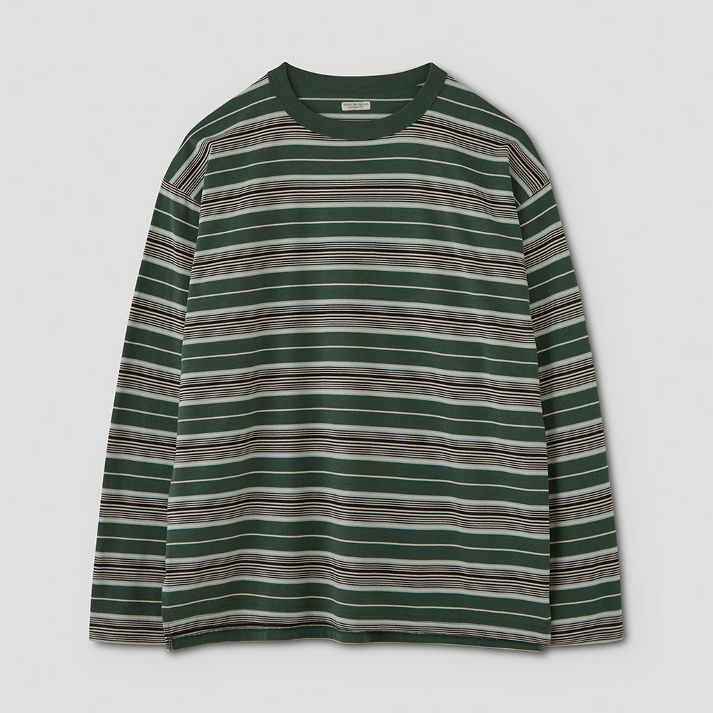 BORDER LS TOP #GREEN×NAVY [PMAR-CL02]