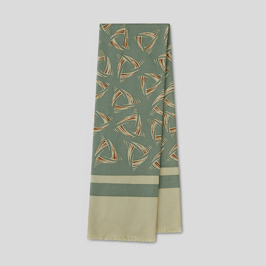 DELTA PATTERN SCARF #SAGE GREEN [PMAS-AC02]