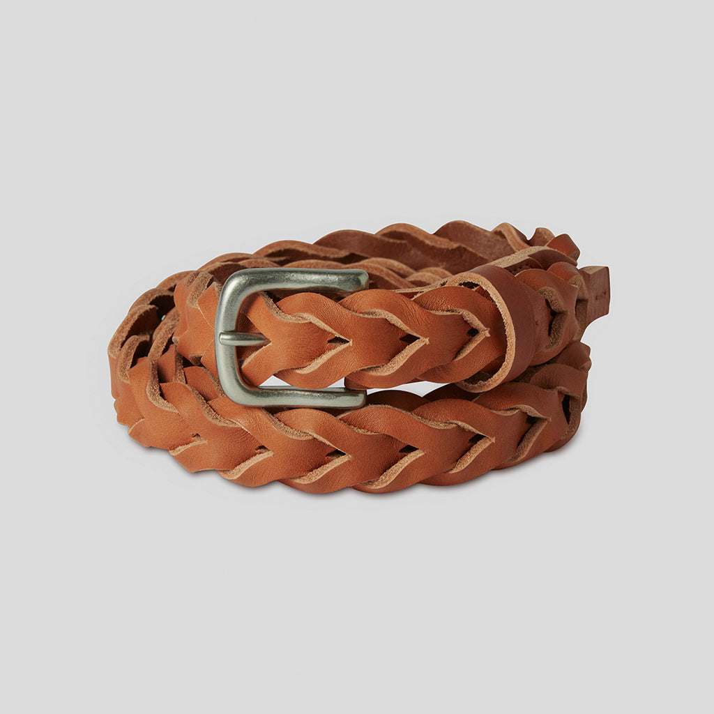 LEATHER MESH BELT #CAMEL [PMAR-AC09]