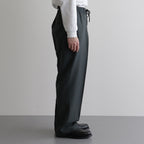 ORGANIC WOOL 2/80 TROPICAL CLASSIC FIT EASY PANTS #OLIVE [A24A-14PT01C]