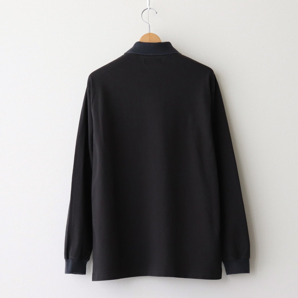 TWO BUTTON POLO L/S TEE #INK BLACK [M25A15CS01C]