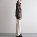 WASHED HIGH COUNT LINEN POLO #BROWN [BN-26SM-022]