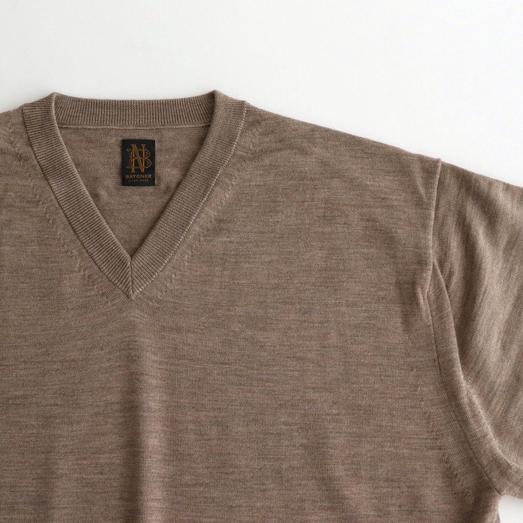 BABY WOOL V NECK #BEIGE [BN-24FM-029]