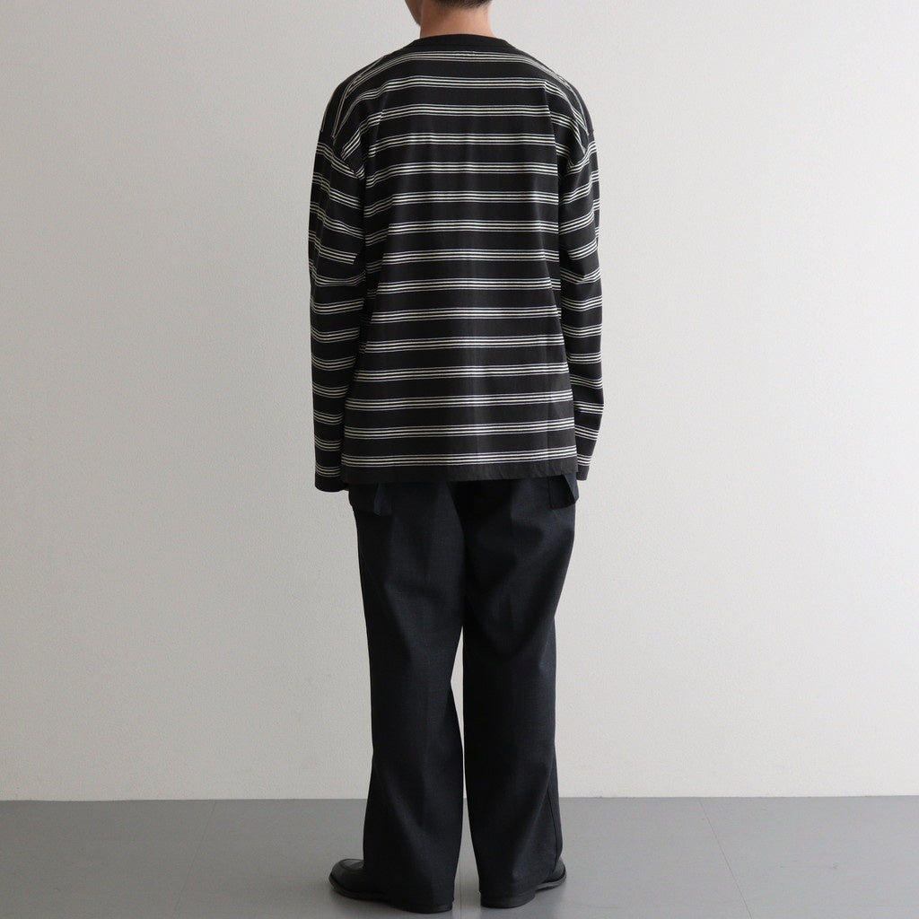 HOPSACK WIDE POCKET TROUSERS #CHARCOAL [PMAT-PT06]