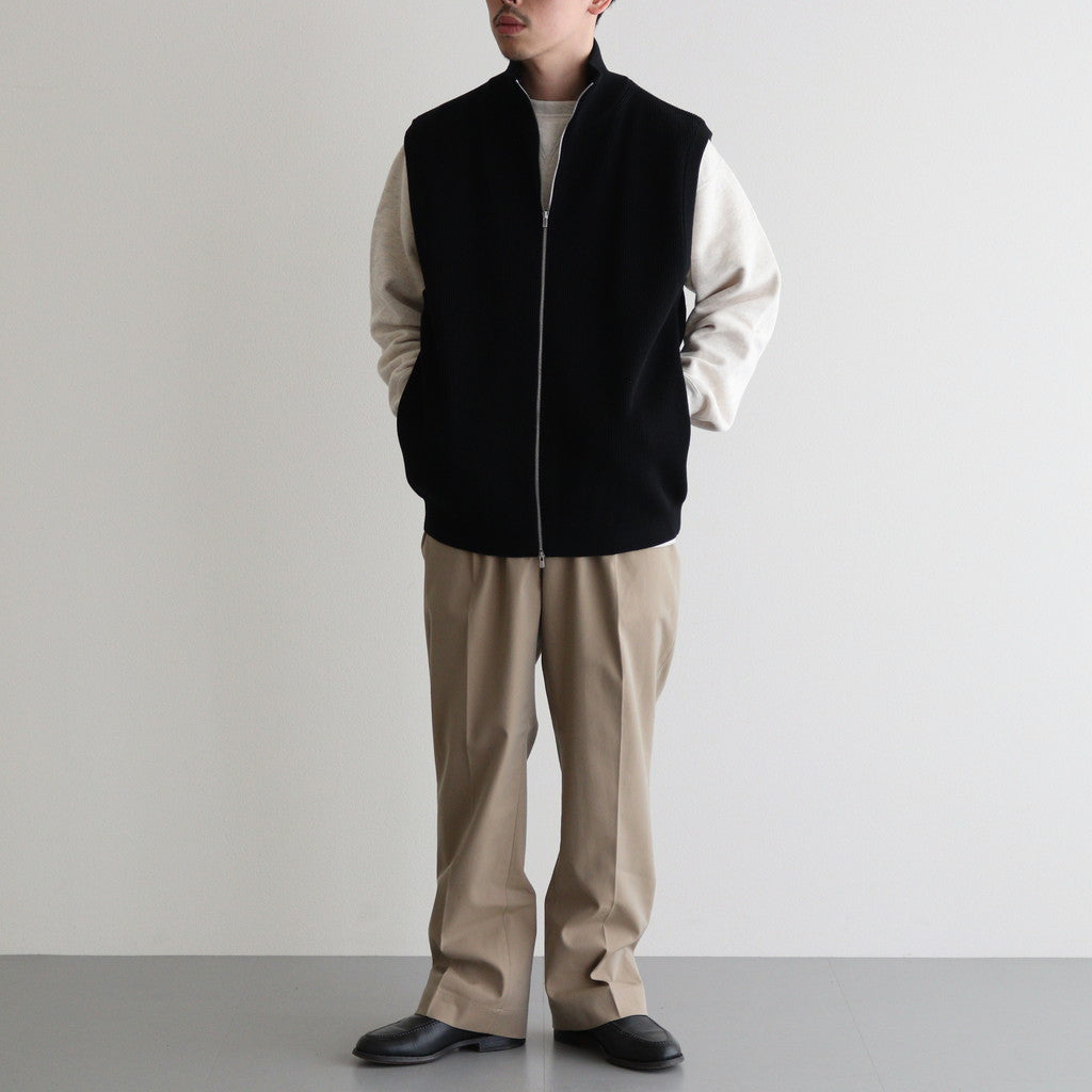 SUPER HIGH TWIST WOOL DRIVERS VEST #BLACK [BN-24FM-032]